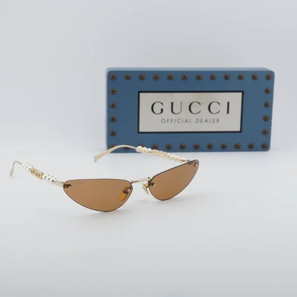 Gucci GG1920S 003 Cat Eye Sunglasses - Shiny Endura Gold  display picture 1